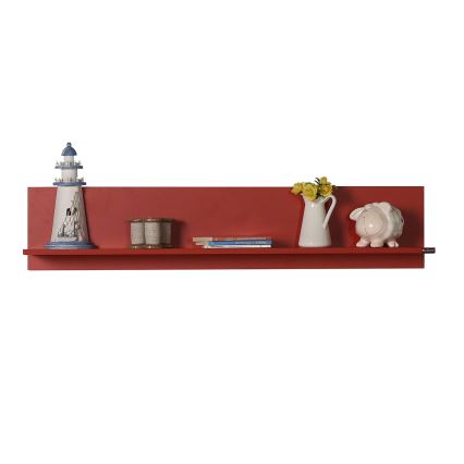 Wandregal 25x120 cm rot