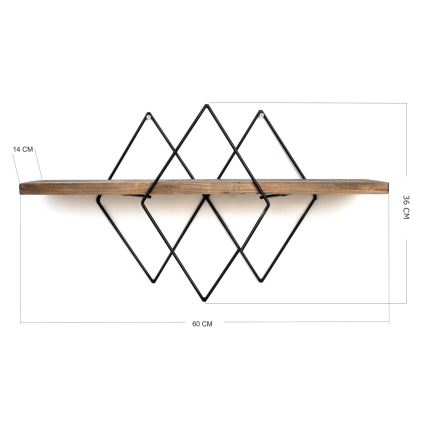 Wandregal 36x60 cm Fichte