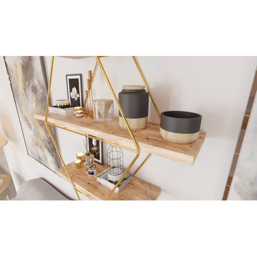 Wandregal 70x60 cm golden/braun