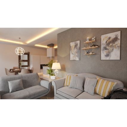 Wandregal 70x60 cm golden/braun