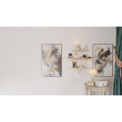 Wandregal 70x60 cm golden/braun