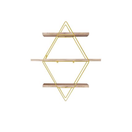 Wandregal 70x60 cm golden/braun