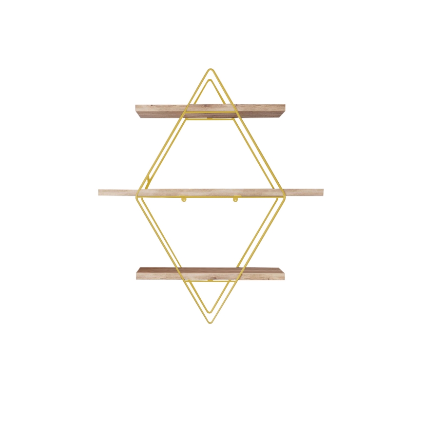 Wandregal 70x60 cm golden/braun