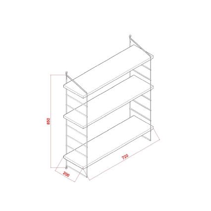 Wandregal ARMONI 85x72 cm braun