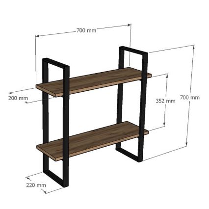 Wandregal BUBA 70x70 cm braun/anthrazit