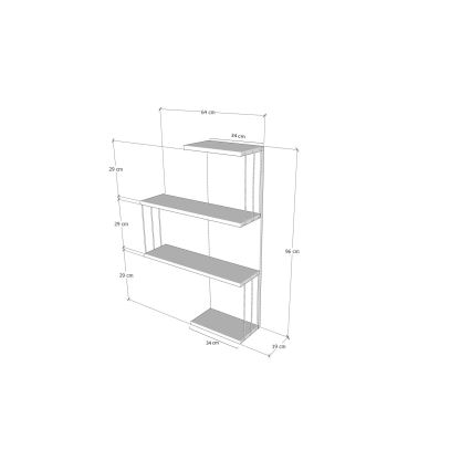 Wandregal CAMBEL 96x64 cm weiß/anthrazit