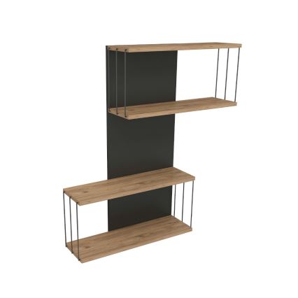 Wandregal DESTAN 65x96x19 cm anthrazit/braun