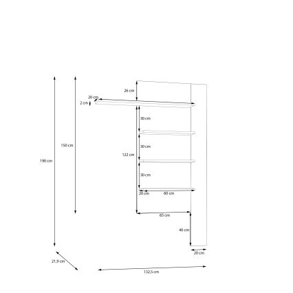 Wandregal INAR Eiche/Beige