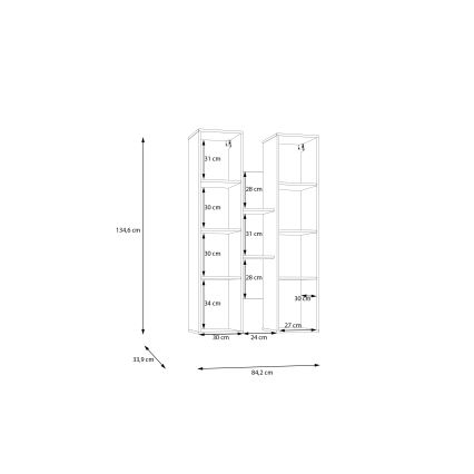 Wandregal INAR Eiche/Braun