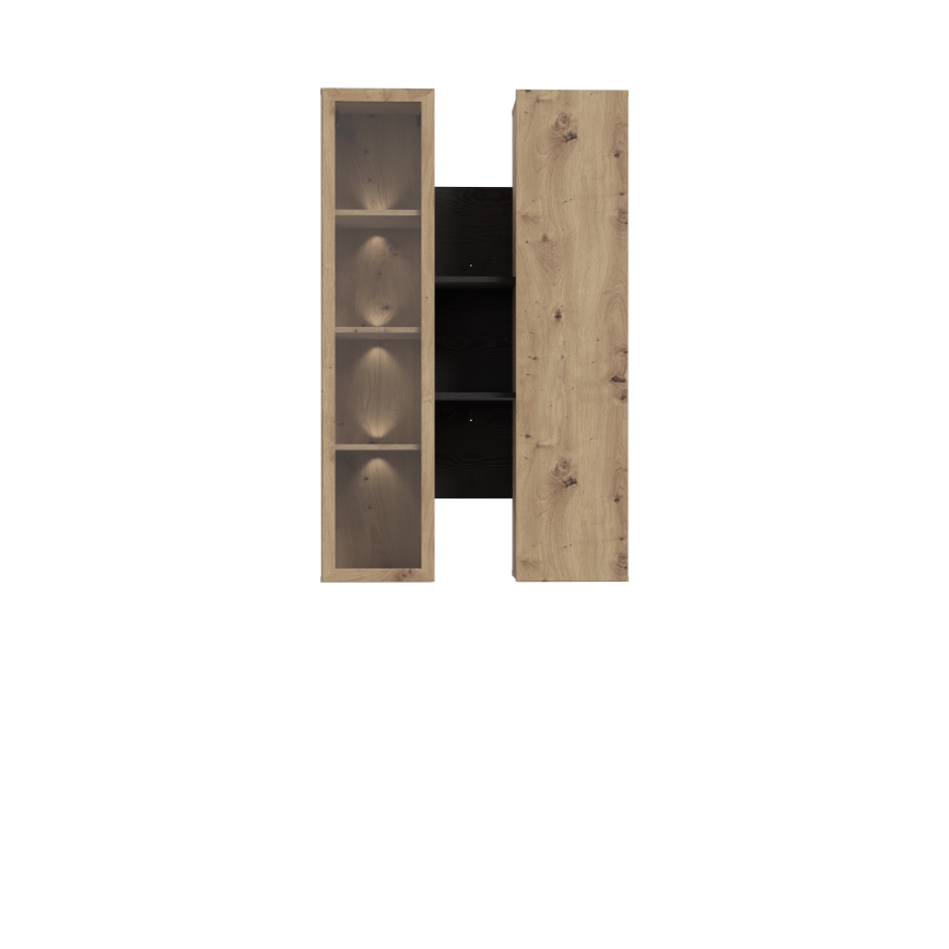 Wandregal INAR Eiche/Schwarz