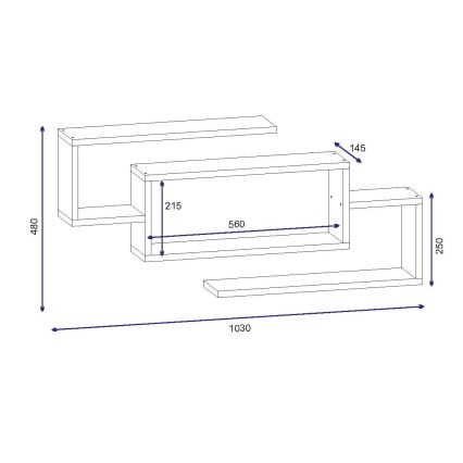 Wandregal JANISON 48x103 cm weiß