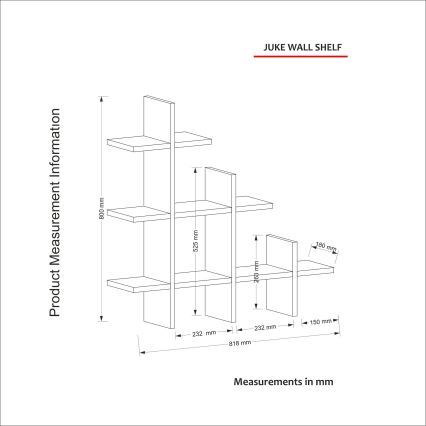 Wandregal JUKE 80x81,8 cm braun