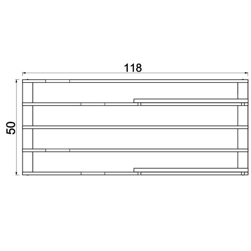 Wandregal mit Blumentöpfen und LED-Beleuchtung SHELF 50x118 cm schwarz/braun/Kiefer