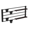 Wandregal mit Blumentöpfen und LED-Beleuchtung SHELF 50x118 cm schwarz/Kiefer