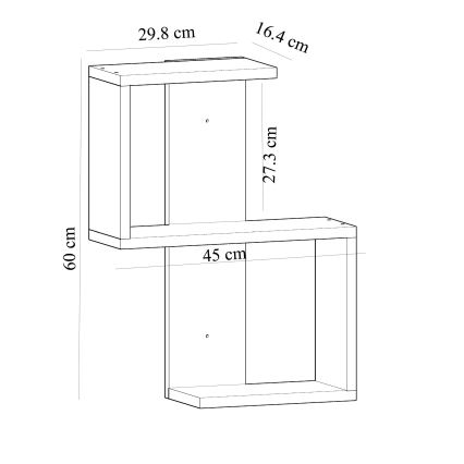 Wandregal OCTA 60x45 cm weiß