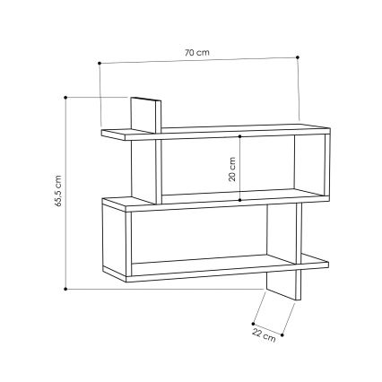 Wandregal PARALEL 65,5x70 cm braun