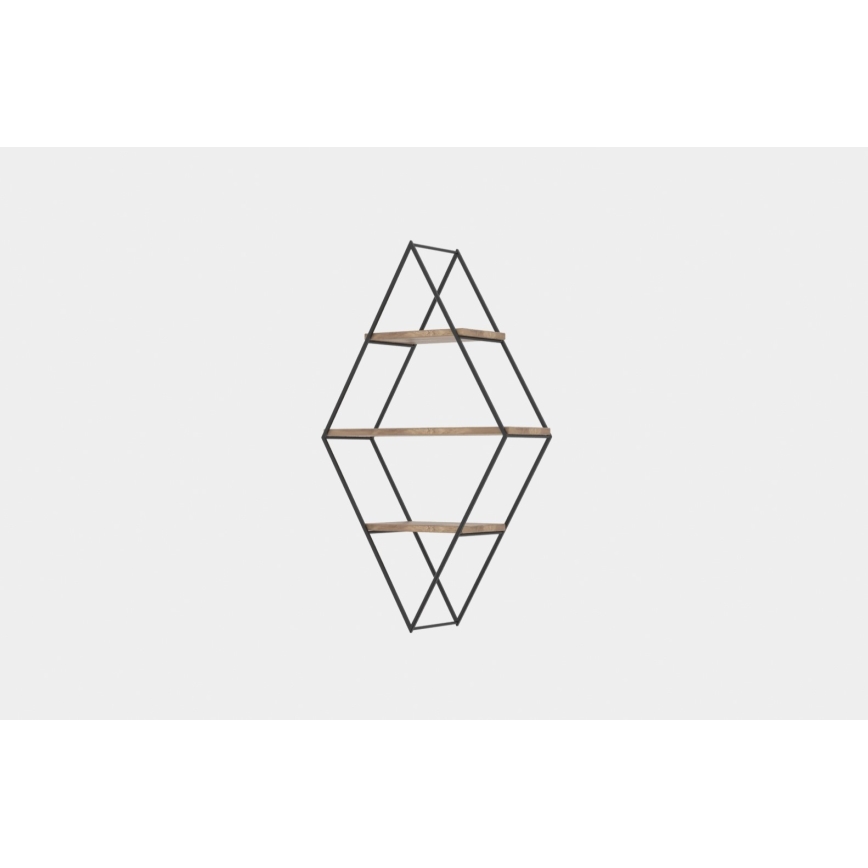 Wandregal PRIZMA 100x60 cm braun/schwarz