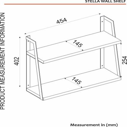 Wandregal STELLA 40,2x45,4 cm braun/schwarz