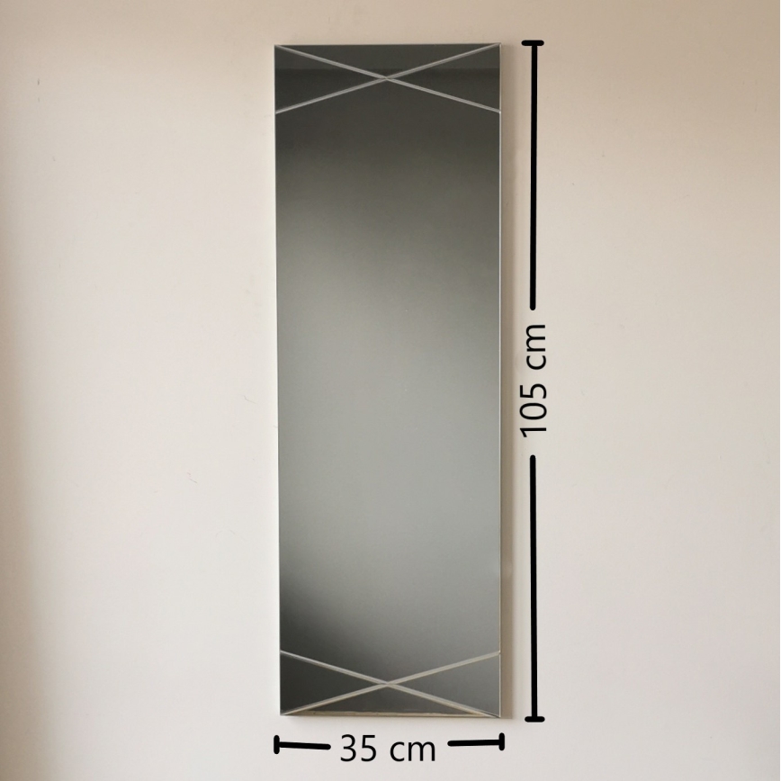 Wandspiegel 105x35 cm silbern