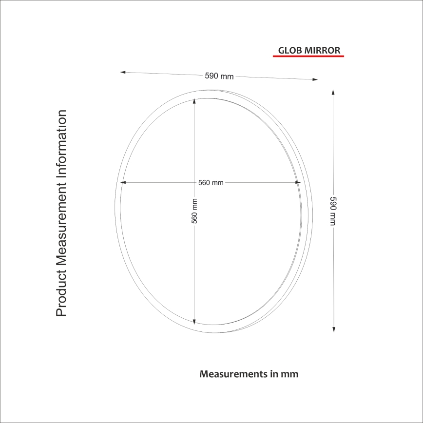 Wandspiegel GLOB d 59 cm braun