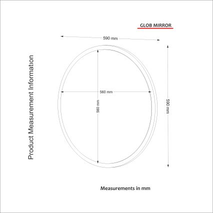 Wandspiegel GLOB d. 59 cm weiß