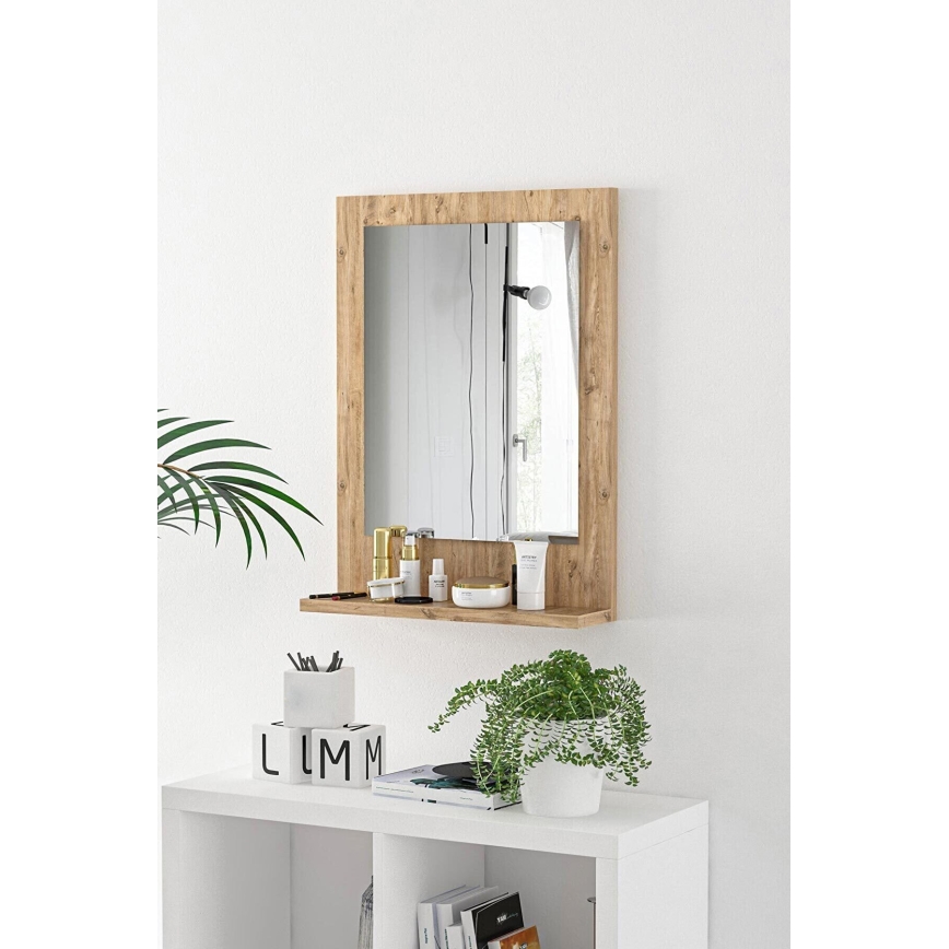 Wandspiegel mit Ablage 60x45 cm Kiefer atlantisch