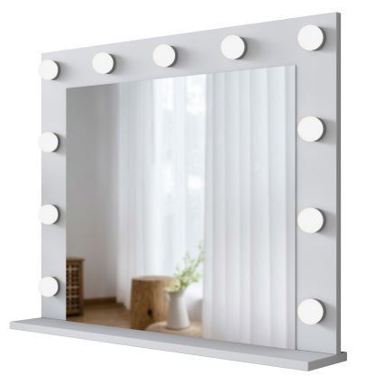 Wandspiegel mit Ablage RANI 90x71,8 cm Weiß