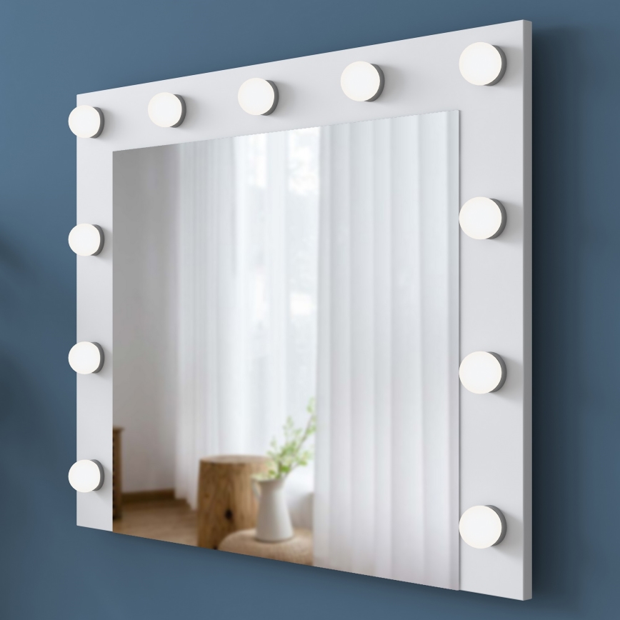 Wandspiegel mit Ablage RANI 90x71,8 cm Weiß