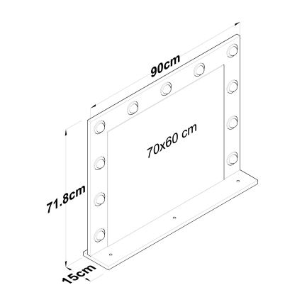 Wandspiegel mit Ablage RANI 90x71,8 cm Weiß