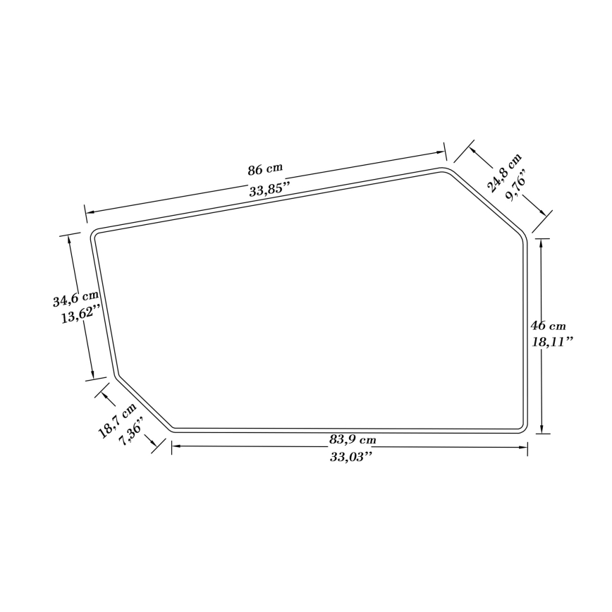 Wandspiegel TARZ 49x86 cm schwarz