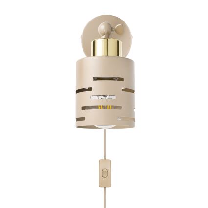 Wandspot mit Schalter ELEN 1xE27/35W/230V beige/gold