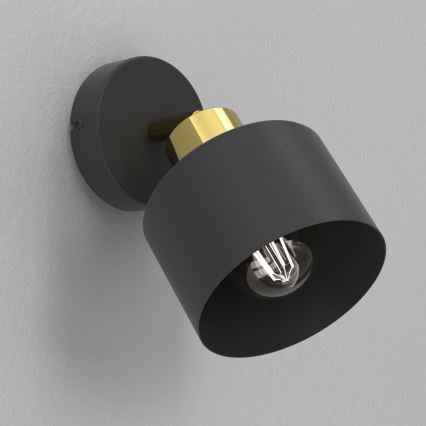 Wandspot PARKLA 1xE27/15W/230V schwarz/gold