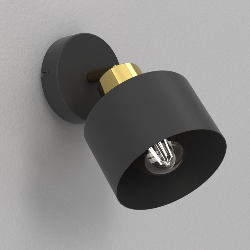 Wandspot PARKLA 1xE27/15W/230V schwarz/gold