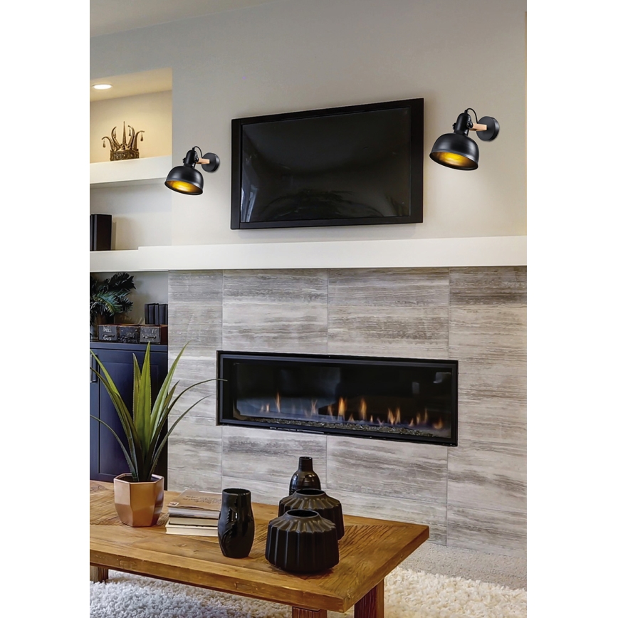 Wandleuchte RENO 1xE27/40W/230V Schwarz