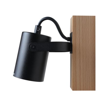 Wandstrahler 1xGU10/50W/230V Buche/schwarz