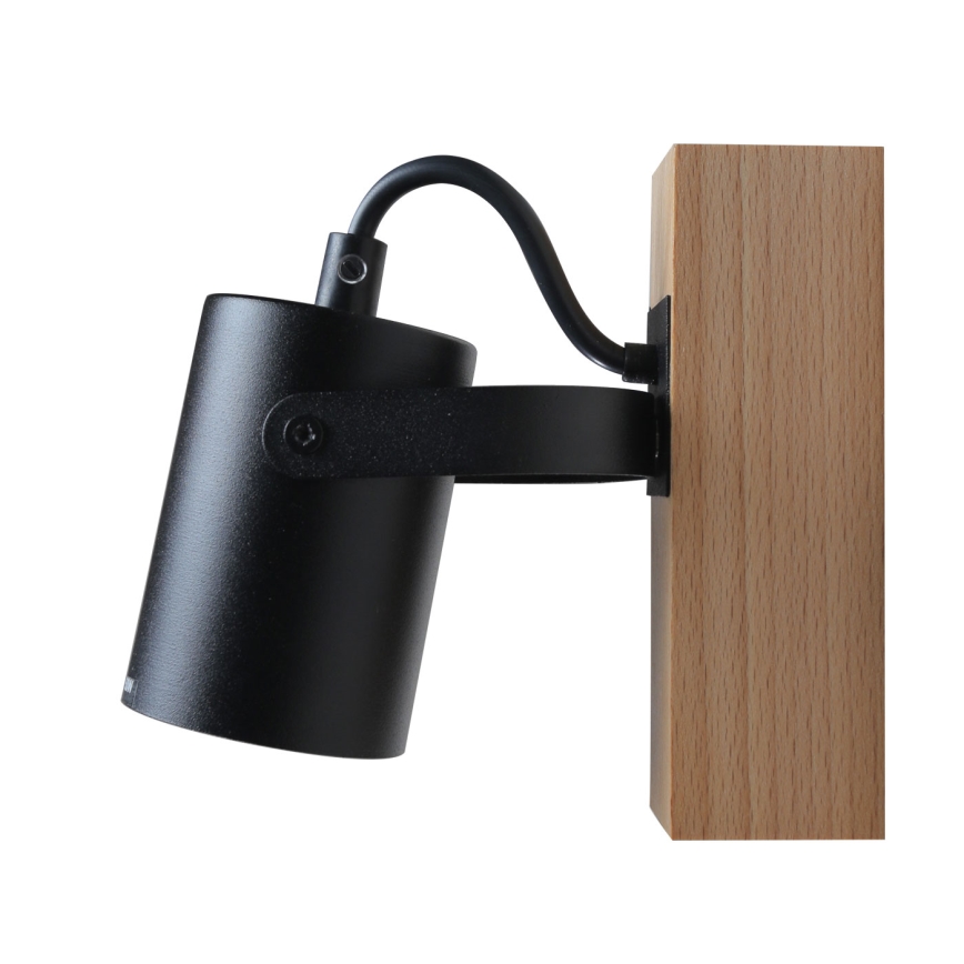 Wandstrahler 1xGU10/50W/230V Buche/schwarz