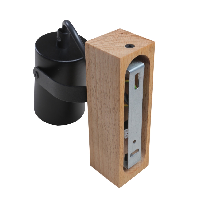 Wandstrahler 1xGU10/50W/230V Buche/schwarz