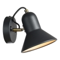 Wandstrahler ASTAMA 1xE27/40W/230V schwarz/Messing