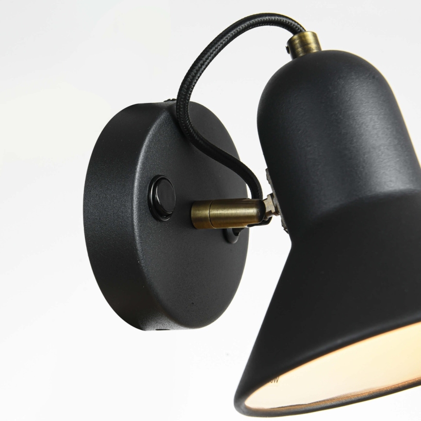 Wandstrahler ASTAMA 1xE27/40W/230V schwarz/Messing