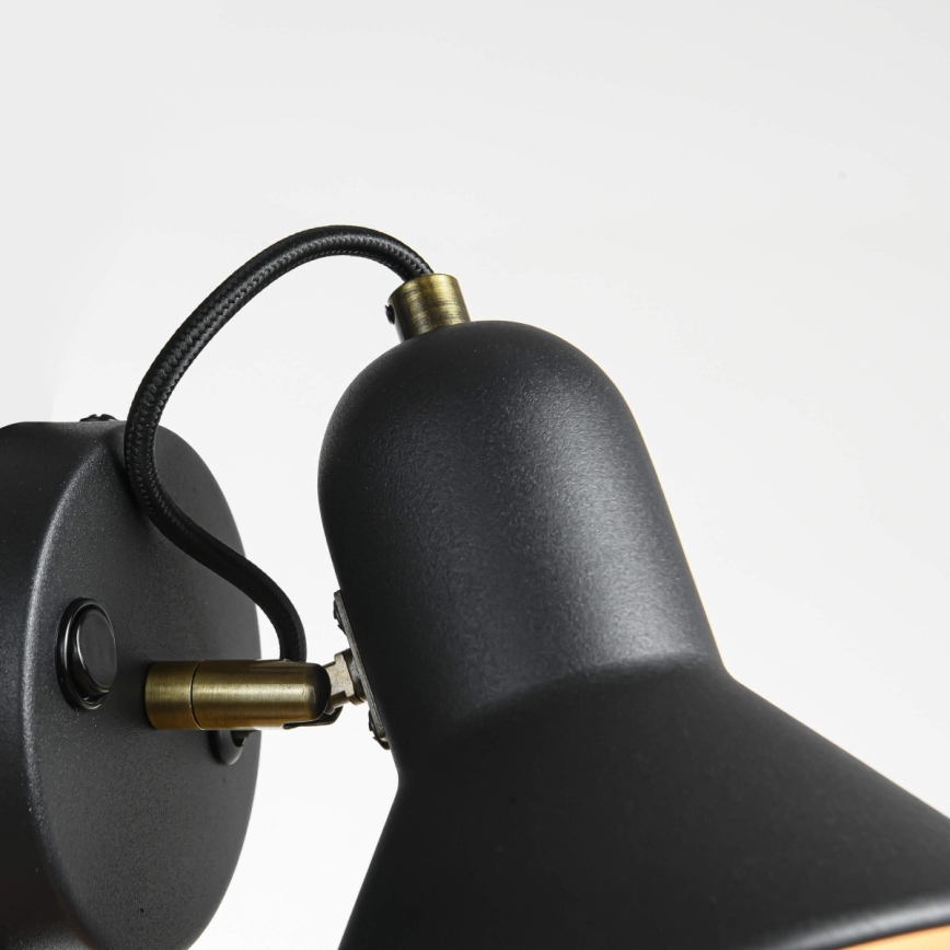 Wandstrahler ASTAMA 1xE27/40W/230V schwarz/Messing