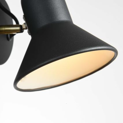 Wandstrahler ASTAMA 1xE27/40W/230V schwarz/Messing