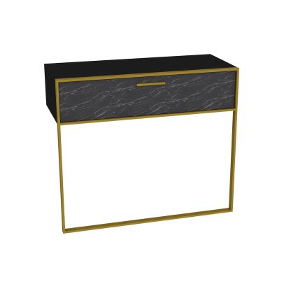 Wandtisch POLKA 76,8x90 cm golden/schwarz