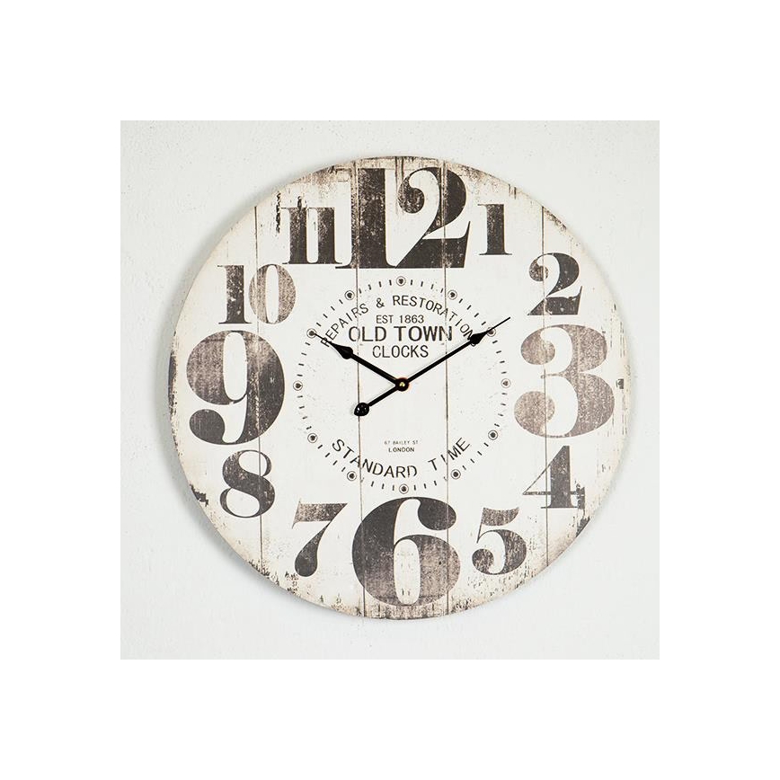 Wanduhr 1x AA, Durchmesser 58,2 cm, braun