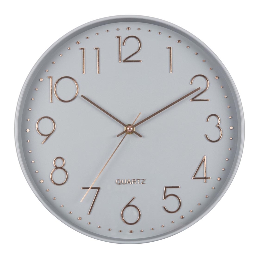 Wanduhr 1xAA 29 cm Grau/Roségold