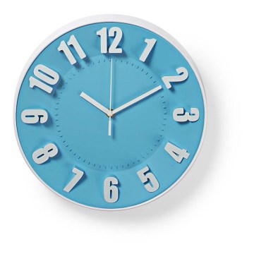 Wanduhr 1xAA blau/weiß