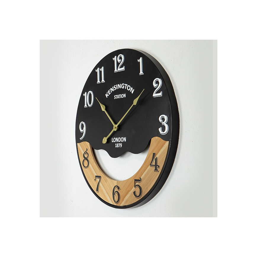 Wanduhr 1xAA d 60 cm schwarz/beige