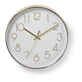 Wanduhr 1xAA weiß/gold