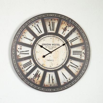 Wanduhr 1xAA Ø 58,2 cm schwarz/beige
