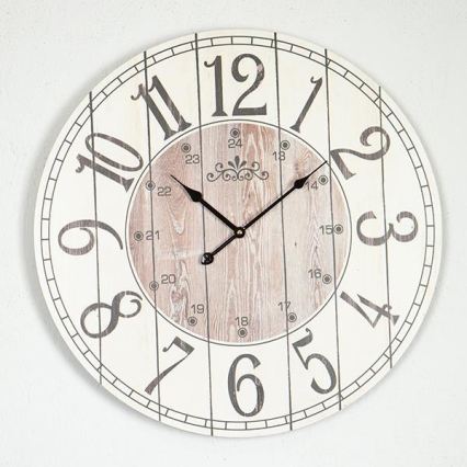 Wanduhr 1xAA Ø 58,2 cm weiß/beige