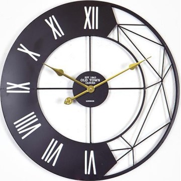 Wanduhr 1xAA Ø 60 cm schwarz